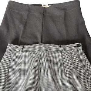 2/$25 Talbots gray & houndstooth dress pants trousers 2P EUC